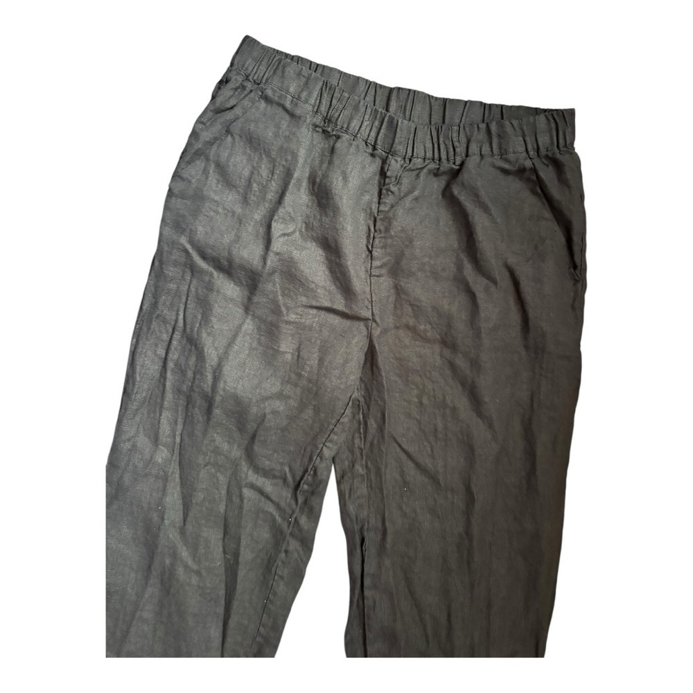 Quince 100% European Linen Pants Women’s Size L Black Relaxed - Picture 6 of 10